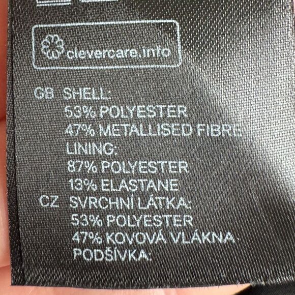 H&M Silver Animal Print‎ Party Mini Dress Size 6 Holiday New Year Wrap V-Neck - Picture 9 of 10